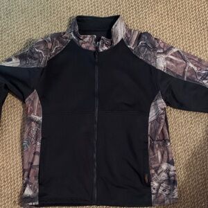 Black & Camo Zip-Front Men's Jacket